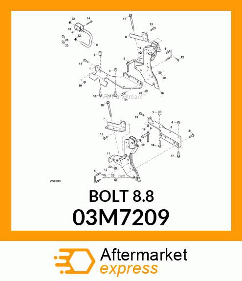 BOLT, RD HD SQ SHORT NECK, METRIC 03M7209