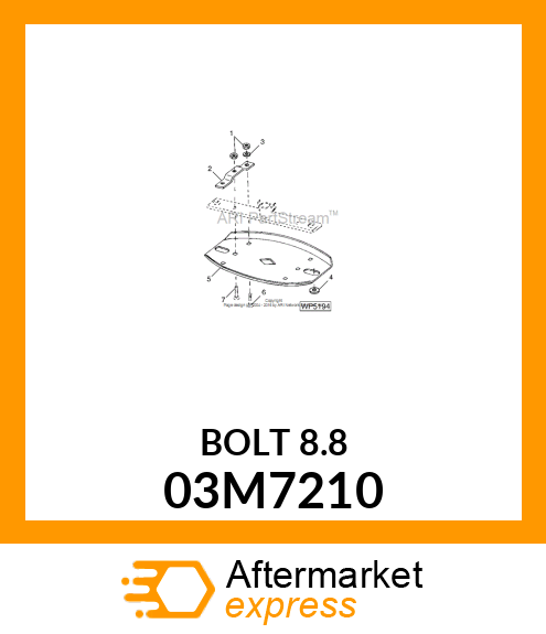 BOLT, RD HD SQ SHORT NECK, METRIC 03M7210