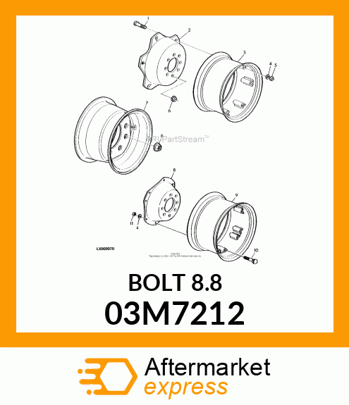 BOLT, RD HD SQ SHORT NECK, METRIC 03M7212