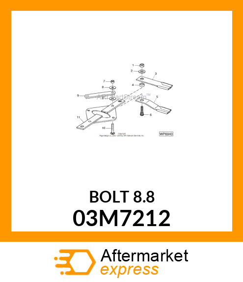 BOLT, RD HD SQ SHORT NECK, METRIC 03M7212