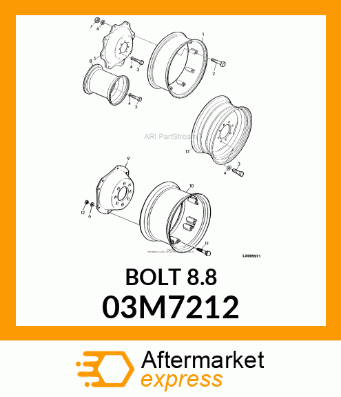 BOLT, RD HD SQ SHORT NECK, METRIC 03M7212