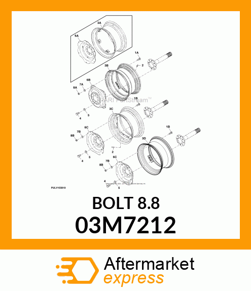 BOLT, RD HD SQ SHORT NECK, METRIC 03M7212