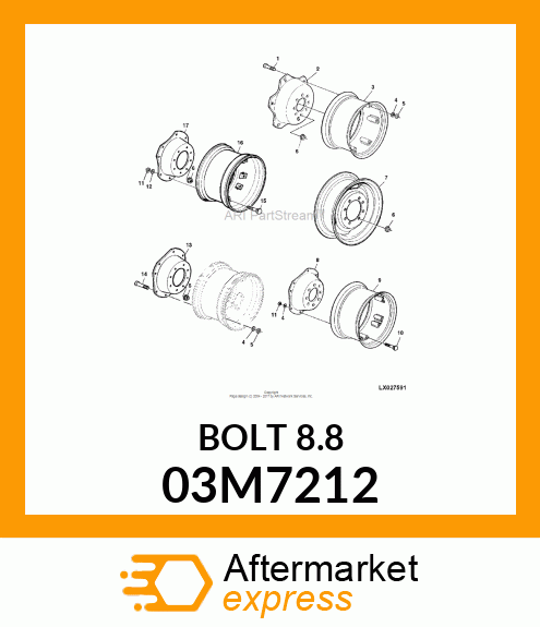 BOLT, RD HD SQ SHORT NECK, METRIC 03M7212