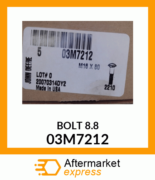 BOLT, RD HD SQ SHORT NECK, METRIC 03M7212