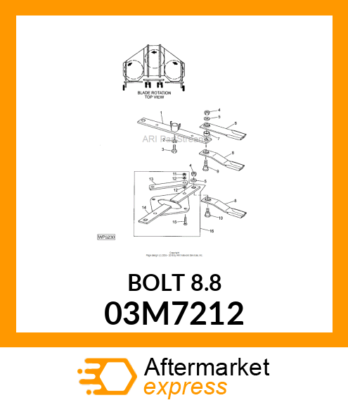 BOLT, RD HD SQ SHORT NECK, METRIC 03M7212