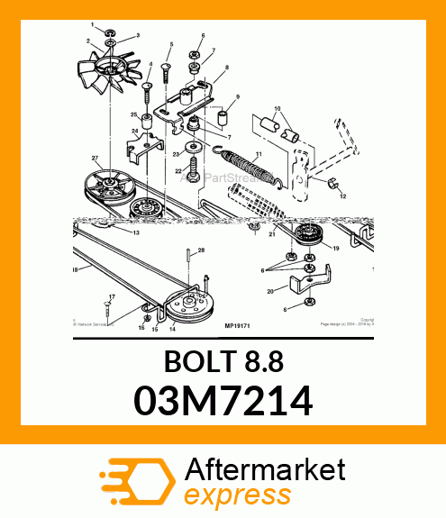 BOLT, RD HD SQ SHORT NECK, METRIC 03M7214