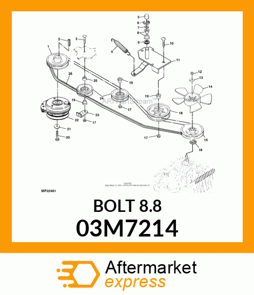 BOLT, RD HD SQ SHORT NECK, METRIC 03M7214