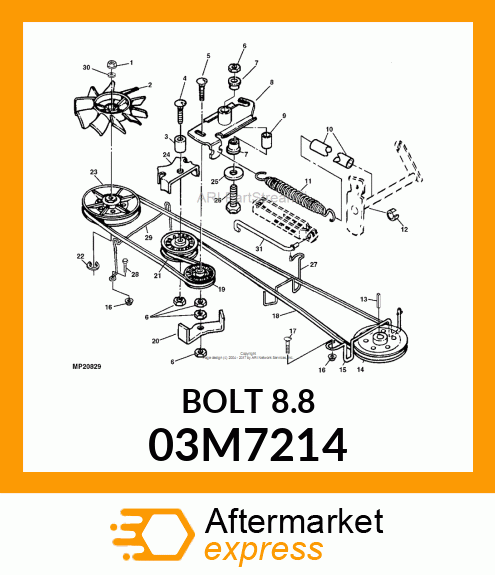 BOLT, RD HD SQ SHORT NECK, METRIC 03M7214