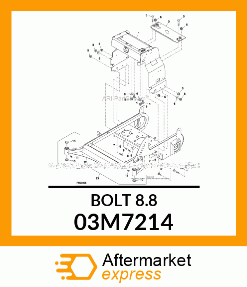 BOLT, RD HD SQ SHORT NECK, METRIC 03M7214