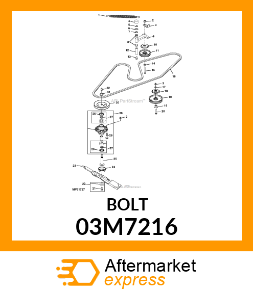 BOLT, RD HD SQ SHORT NECK, METRIC 03M7216