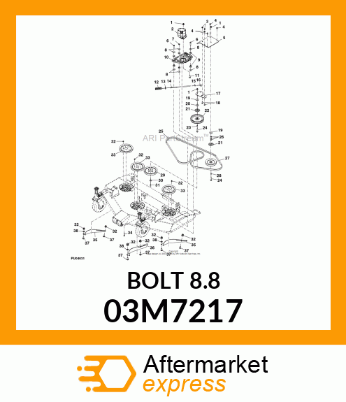 BOLT, RD HD SQ SHORT NECK, METRIC 03M7217