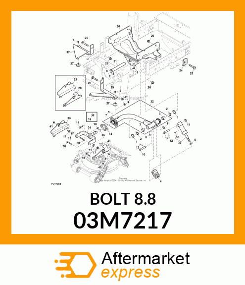 BOLT, RD HD SQ SHORT NECK, METRIC 03M7217