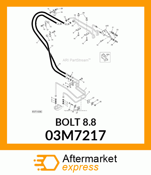 BOLT, RD HD SQ SHORT NECK, METRIC 03M7217