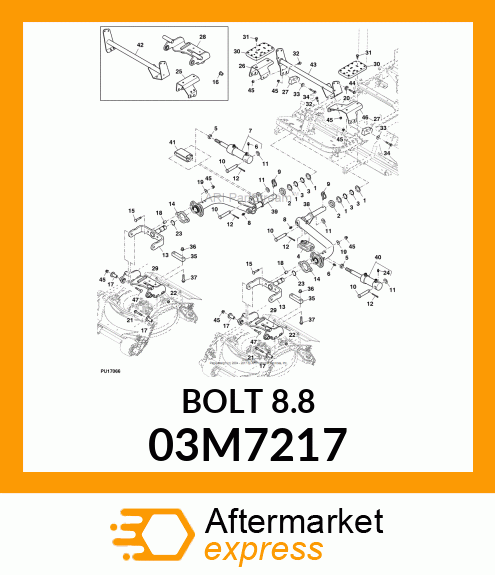 BOLT, RD HD SQ SHORT NECK, METRIC 03M7217