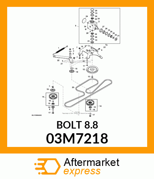 BOLT, RD HD SQ SHORT NECK, METRIC 03M7218