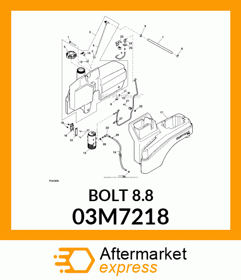 BOLT, RD HD SQ SHORT NECK, METRIC 03M7218