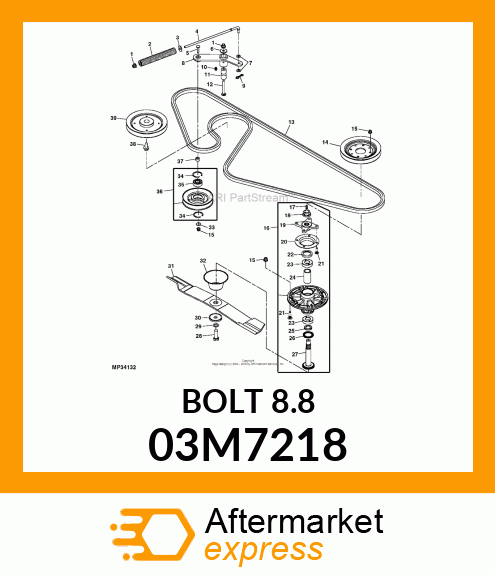 BOLT, RD HD SQ SHORT NECK, METRIC 03M7218