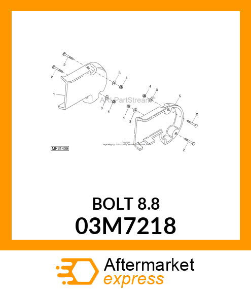 BOLT, RD HD SQ SHORT NECK, METRIC 03M7218