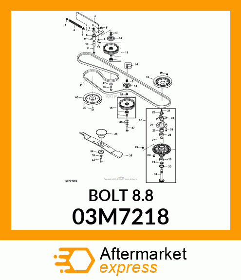 BOLT, RD HD SQ SHORT NECK, METRIC 03M7218