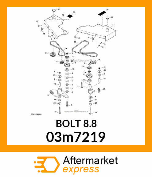 BOLT, RD HD SQ SHORT NECK, METRIC 03M7219