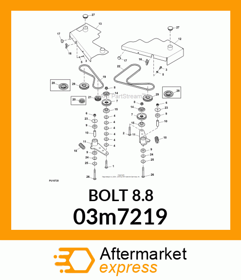 BOLT, RD HD SQ SHORT NECK, METRIC 03M7219