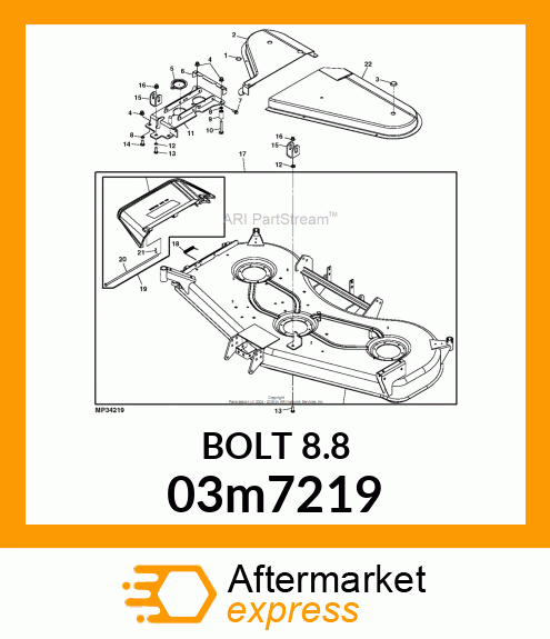 BOLT, RD HD SQ SHORT NECK, METRIC 03M7219