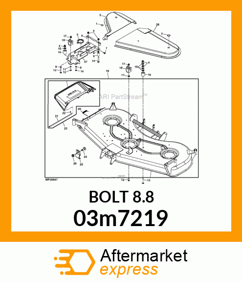 BOLT, RD HD SQ SHORT NECK, METRIC 03M7219