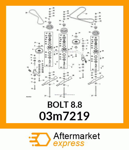 BOLT, RD HD SQ SHORT NECK, METRIC 03M7219