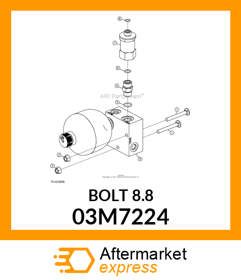 BOLT, RD HD SQ SHORT NECK, METRIC 03M7224