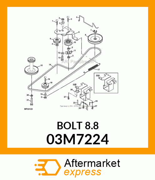 BOLT, RD HD SQ SHORT NECK, METRIC 03M7224