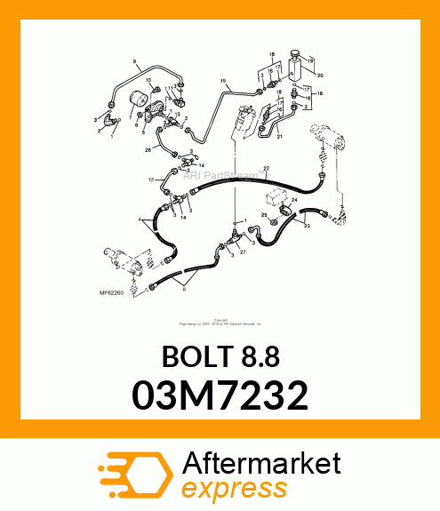 BOLT, RD HD SQ SHORT NECK, METRIC 03M7232