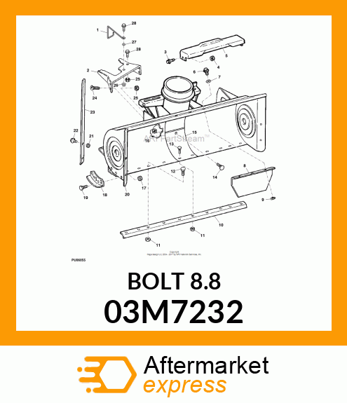 BOLT, RD HD SQ SHORT NECK, METRIC 03M7232