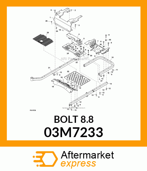 BOLT, RD HD SQ SHORT NECK, METRIC 03M7233