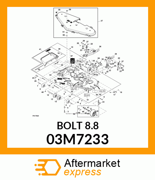 BOLT, RD HD SQ SHORT NECK, METRIC 03M7233