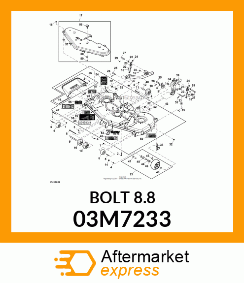 BOLT, RD HD SQ SHORT NECK, METRIC 03M7233