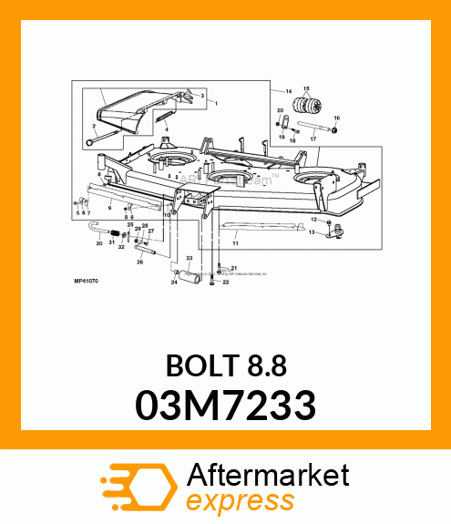 BOLT, RD HD SQ SHORT NECK, METRIC 03M7233