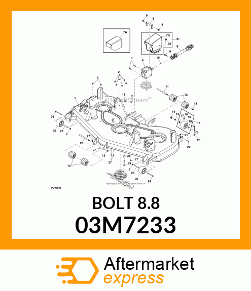 BOLT, RD HD SQ SHORT NECK, METRIC 03M7233