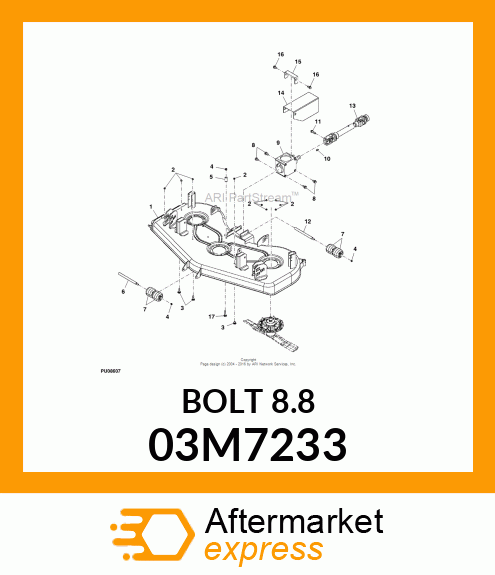 BOLT, RD HD SQ SHORT NECK, METRIC 03M7233