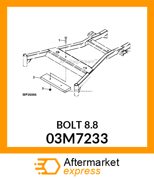 BOLT, RD HD SQ SHORT NECK, METRIC 03M7233