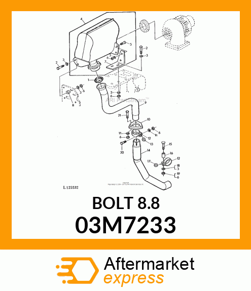 BOLT, RD HD SQ SHORT NECK, METRIC 03M7233