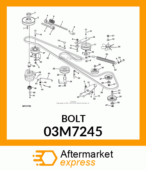 BOLT, RD HD SQ SHORT NECK, METRIC 03M7245