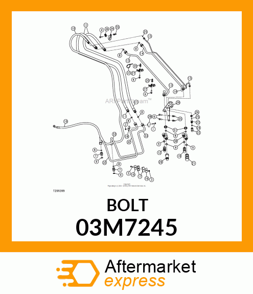 BOLT, RD HD SQ SHORT NECK, METRIC 03M7245