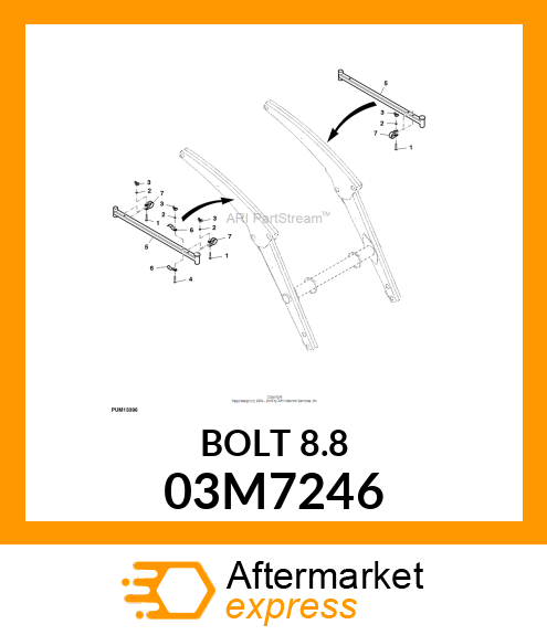 BOLT, RD HD SQ SHORT NECK, METRIC 03M7246