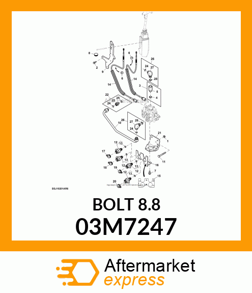 BOLT, RD HD SQ SHORT NECK, METRIC 03M7247