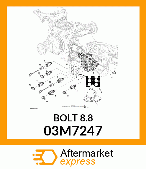 BOLT, RD HD SQ SHORT NECK, METRIC 03M7247