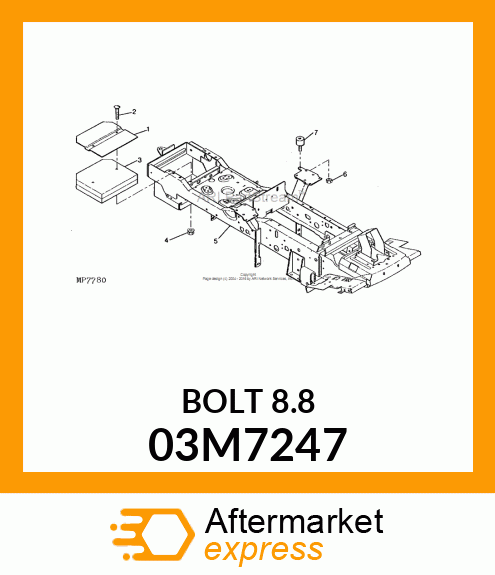 BOLT, RD HD SQ SHORT NECK, METRIC 03M7247