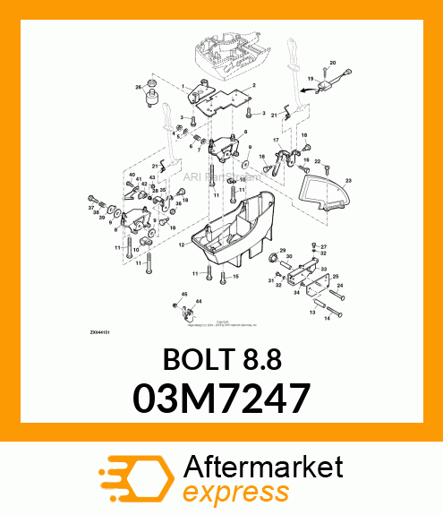 BOLT, RD HD SQ SHORT NECK, METRIC 03M7247