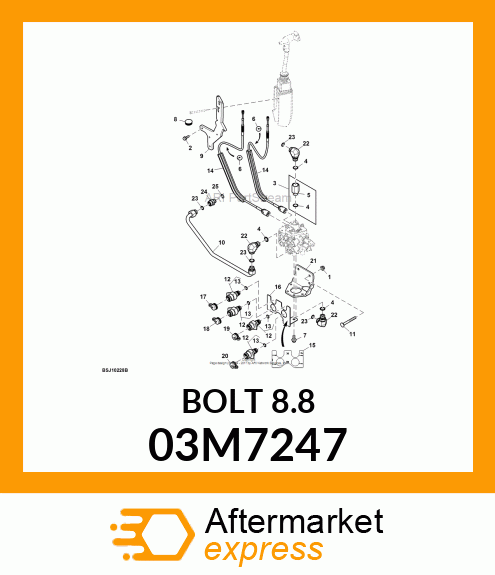 BOLT, RD HD SQ SHORT NECK, METRIC 03M7247