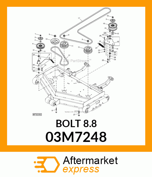 BOLT, RD HD SQ SHORT NECK, METRIC 03M7248