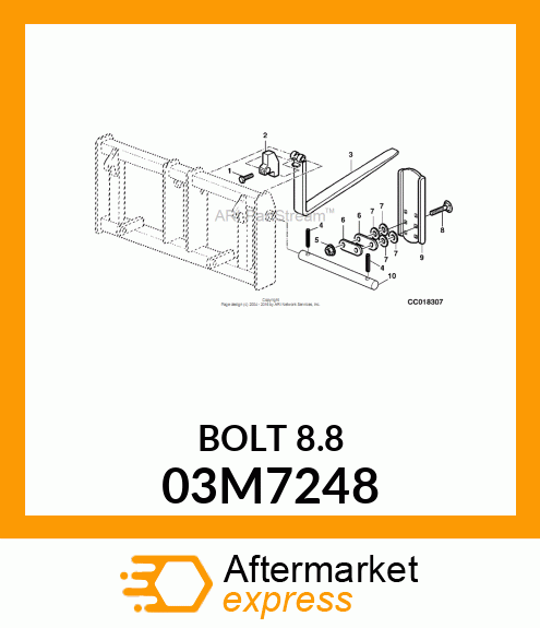 BOLT, RD HD SQ SHORT NECK, METRIC 03M7248